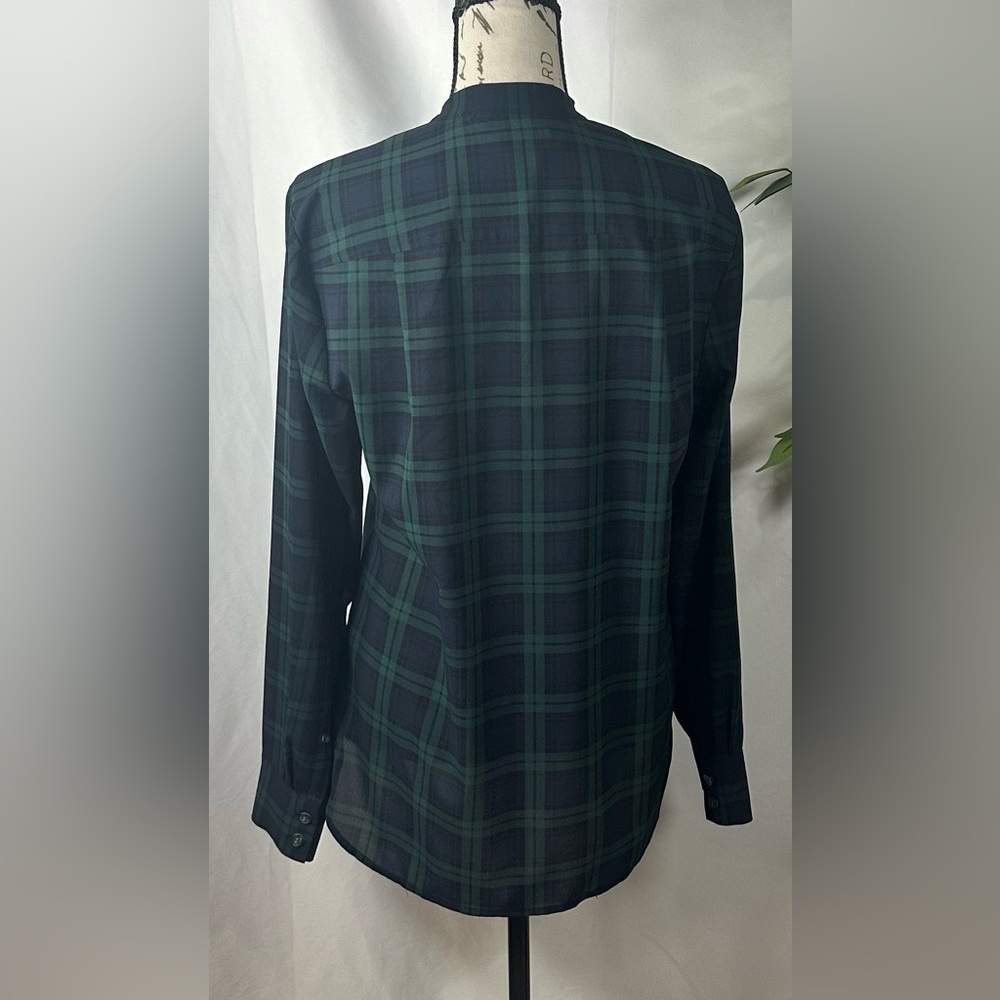 J.Crew Blue Green Plaid Button-Front Blouse – Women’s Size S - Picture 9 of 11